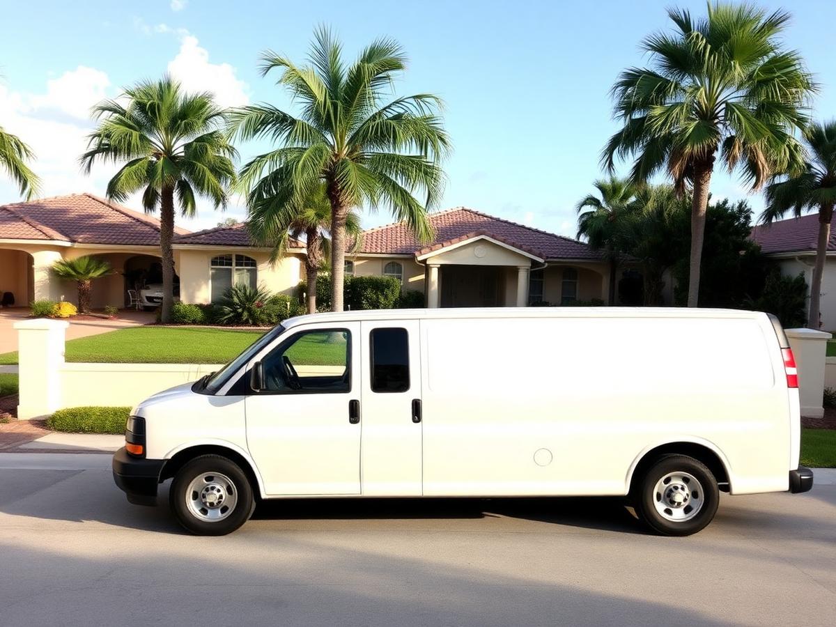 Florida Drain Kings service van parked at an Orlando area home